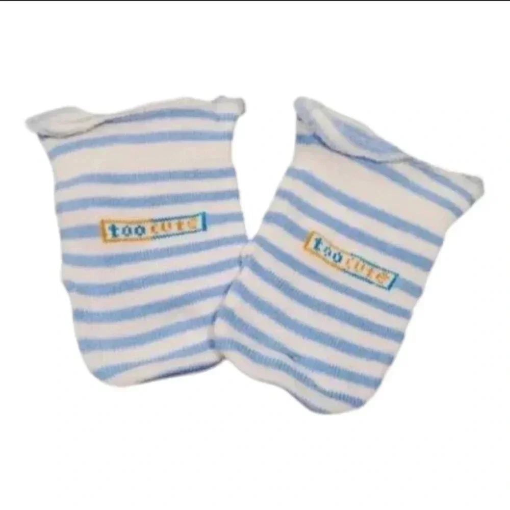 Baby Boy Gift Set Blue Plane Bib, Mittens, Socks Gift Set With Organza Bag